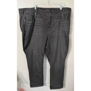 Eddie Bauer Flannel Lined Boyfriend Midrise Straight Jeans Plus Wmns Size 24 Gry